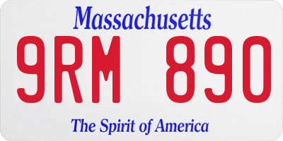 MA license plate 9RM890
