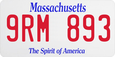 MA license plate 9RM893