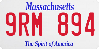 MA license plate 9RM894