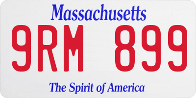 MA license plate 9RM899