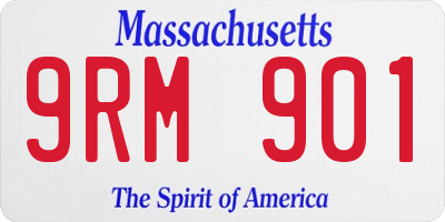 MA license plate 9RM901