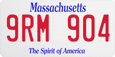 MA license plate 9RM904