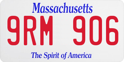 MA license plate 9RM906