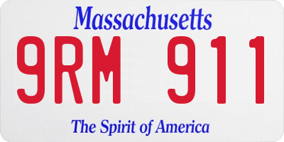 MA license plate 9RM911