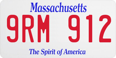 MA license plate 9RM912