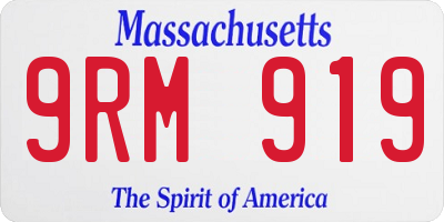 MA license plate 9RM919