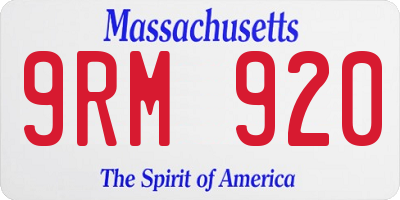 MA license plate 9RM920