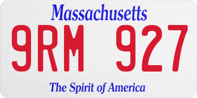 MA license plate 9RM927