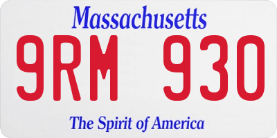 MA license plate 9RM930