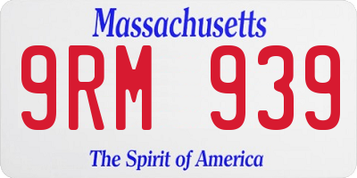 MA license plate 9RM939