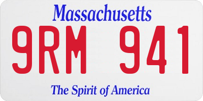 MA license plate 9RM941