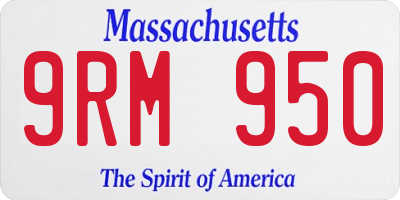 MA license plate 9RM950