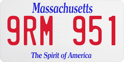 MA license plate 9RM951