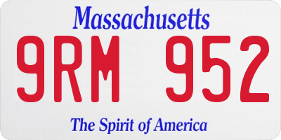 MA license plate 9RM952