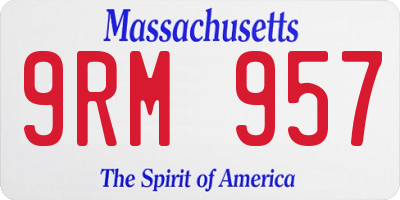 MA license plate 9RM957