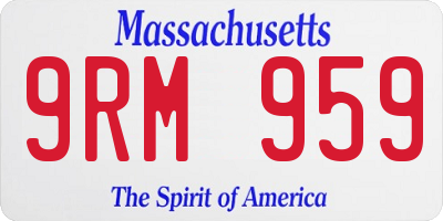 MA license plate 9RM959