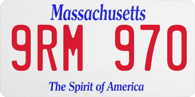 MA license plate 9RM970