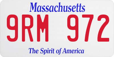 MA license plate 9RM972