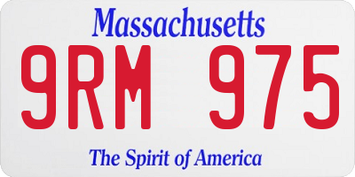 MA license plate 9RM975
