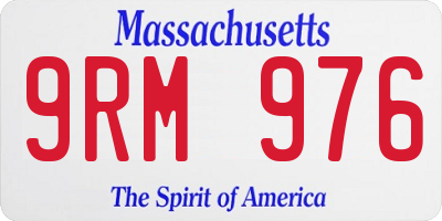 MA license plate 9RM976