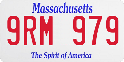 MA license plate 9RM979