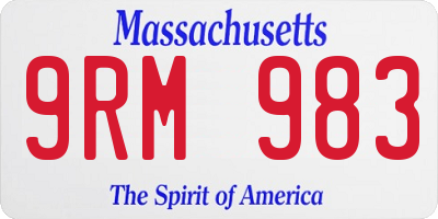 MA license plate 9RM983