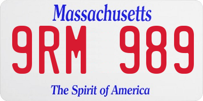 MA license plate 9RM989