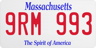 MA license plate 9RM993