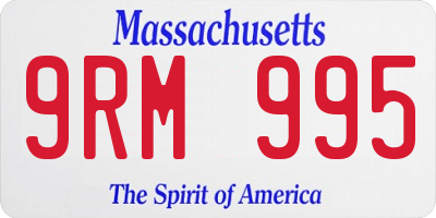 MA license plate 9RM995