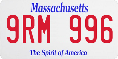 MA license plate 9RM996