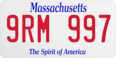 MA license plate 9RM997