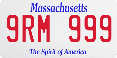 MA license plate 9RM999