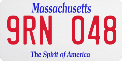 MA license plate 9RN048