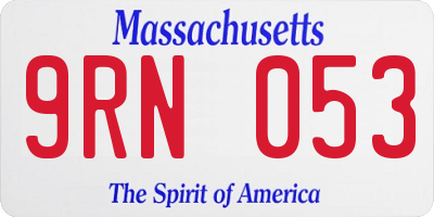 MA license plate 9RN053