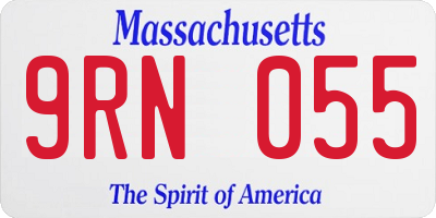 MA license plate 9RN055