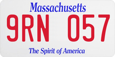 MA license plate 9RN057