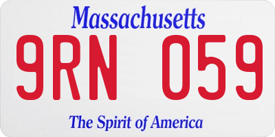 MA license plate 9RN059