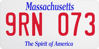 MA license plate 9RN073