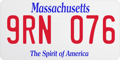 MA license plate 9RN076