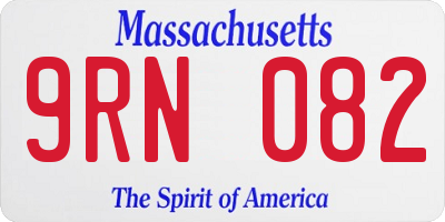 MA license plate 9RN082