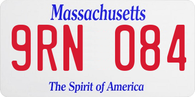 MA license plate 9RN084