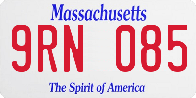 MA license plate 9RN085