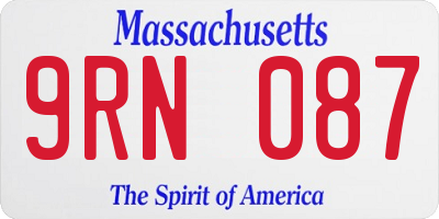 MA license plate 9RN087