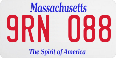 MA license plate 9RN088