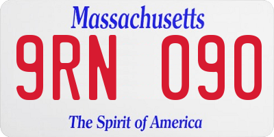 MA license plate 9RN090