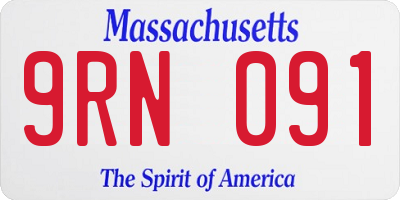 MA license plate 9RN091