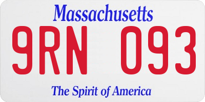 MA license plate 9RN093
