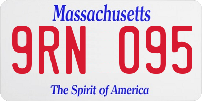 MA license plate 9RN095