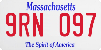 MA license plate 9RN097