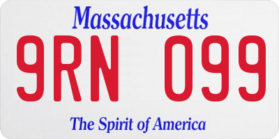 MA license plate 9RN099